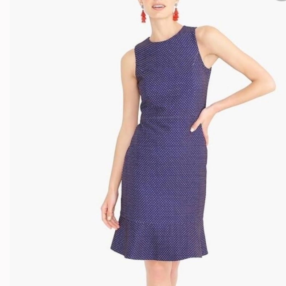 J. Crew Women's Navy Polka Dot Midi Dress